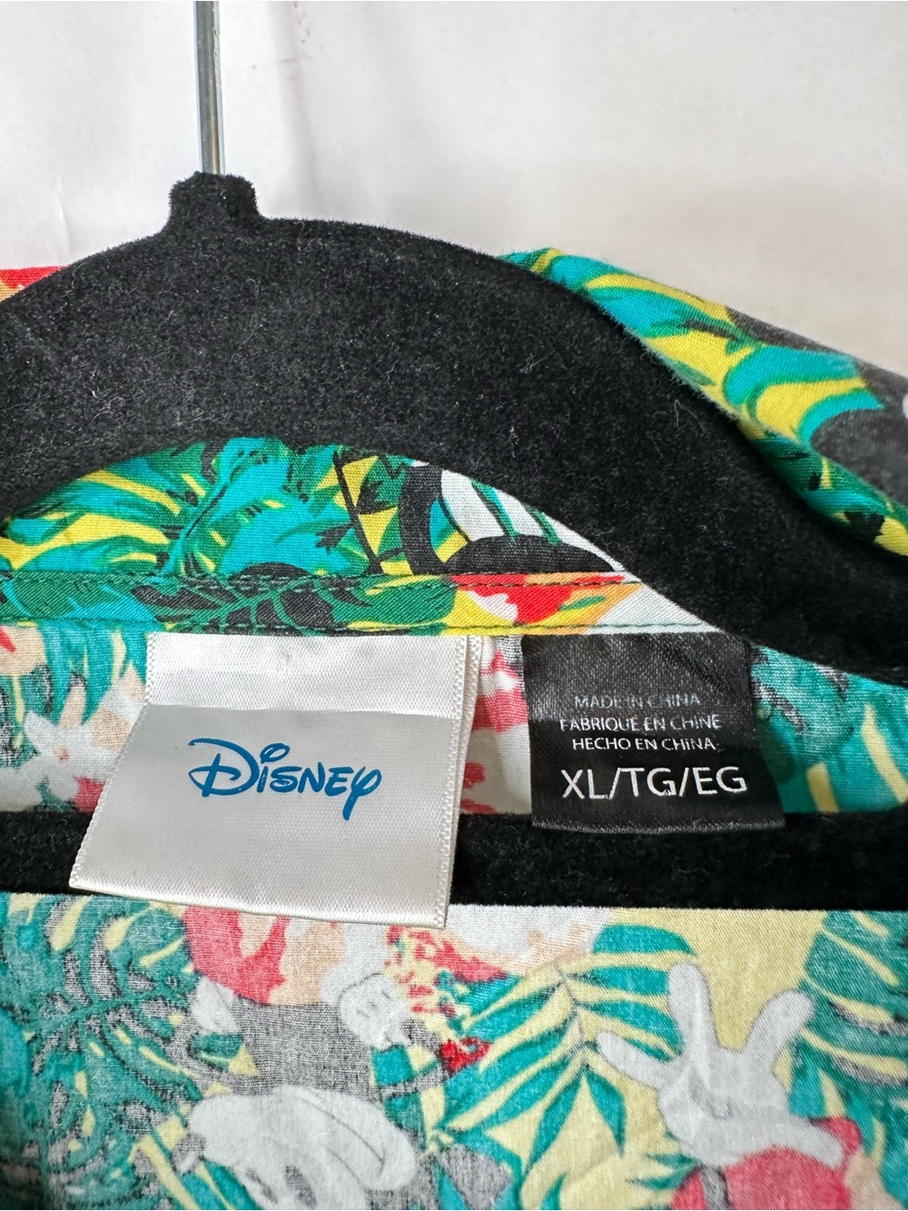Disney Mickey Mouse Tropical Hawaiian Shirt XL Cotton Button Up Resort Vacation - Picture 14 of 16